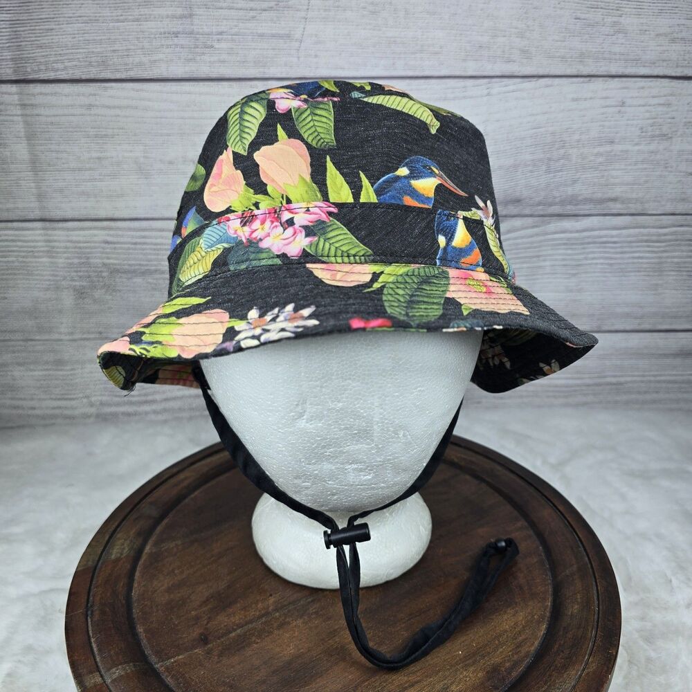 Roark Revival Tiare Blossom Print Bucket Hat Size L/XL Adjustable Strap